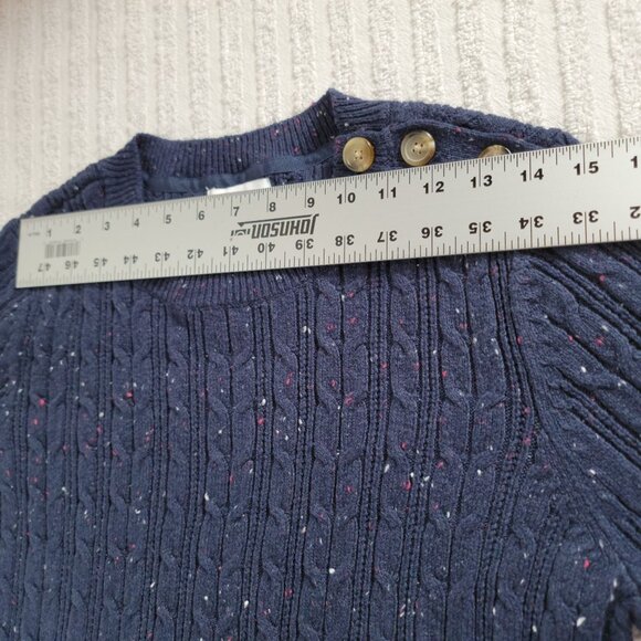 Charter Club Womnes Button-Shoulder Cable-Knit Whimsy Sweater XL Pullover New - Picture 6 of 8